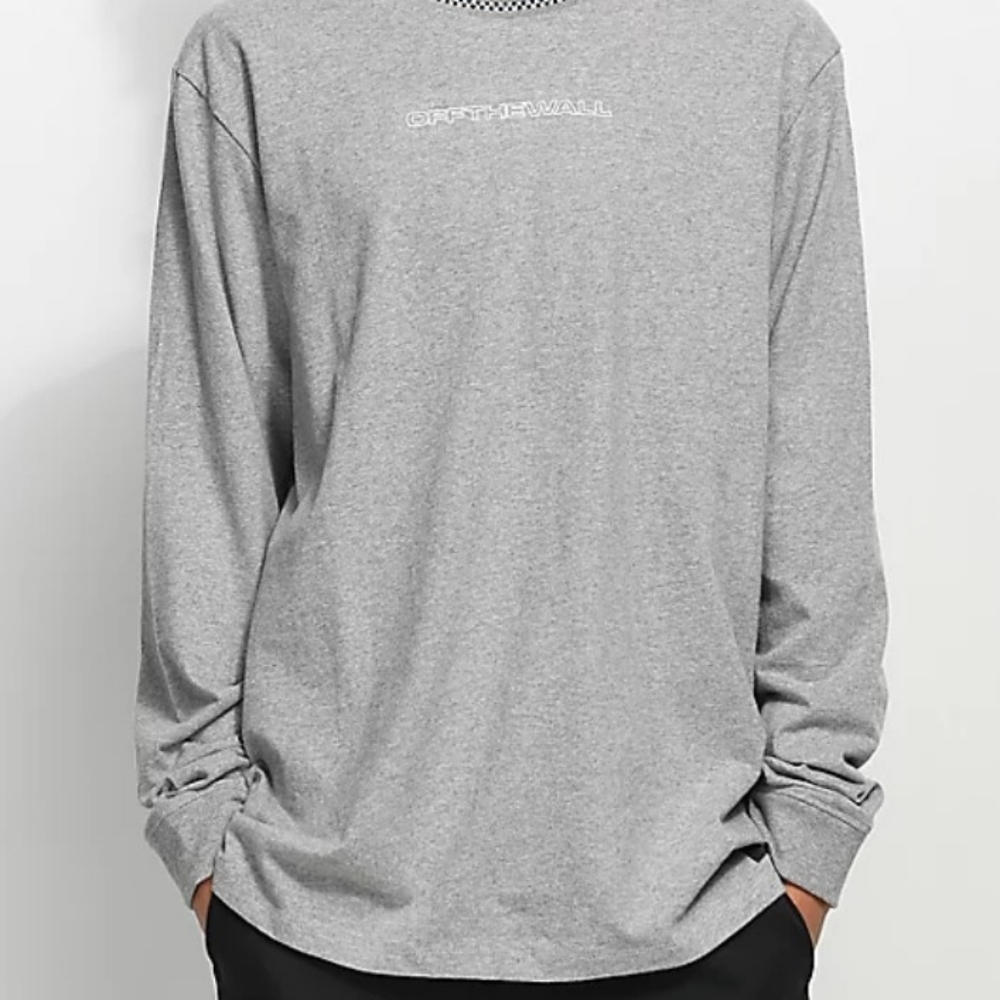 Vans Off The Wall Heather gray medium long sleeve knit T shirt [97]